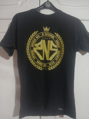Die Hasty Black T-Shirt used, yellow print, size M