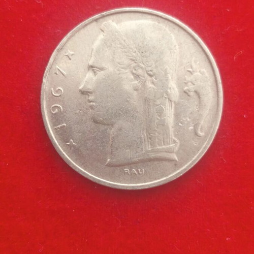Belgium 5 Francs Coin used