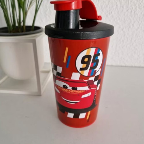 Tupperware Cars 350ml Cup with Spout new, red