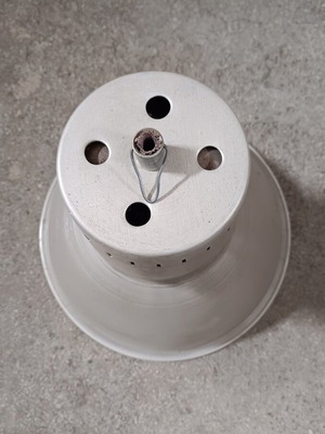 Aluminum bell-shaped ceiling light fixture, industrial design