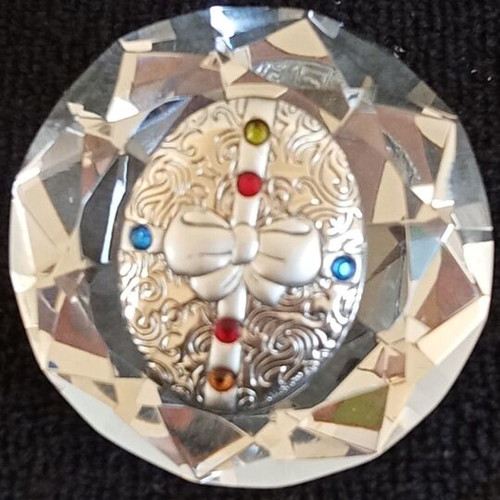 Easter crystal decoration with silver 6 cm new