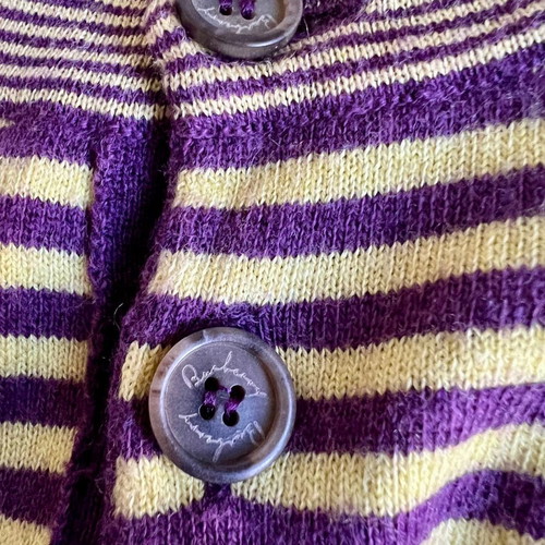 Burberry striped blouse size M like new, purple and yellow