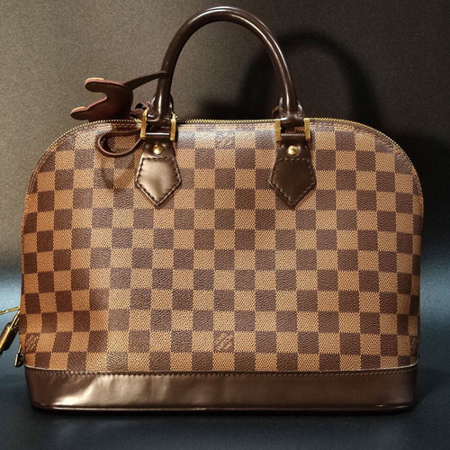 Louis Vuitton Alma Damier Ebene bag used, brown, size PM