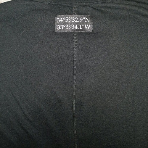 Bershka men's black t-shirt with print and asymmetric hem like new, XL