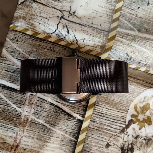 Auriol Quartz Watch black metallic bracelet like new