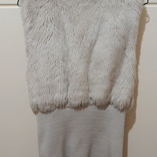 Madonna fur vest ecru used, size L