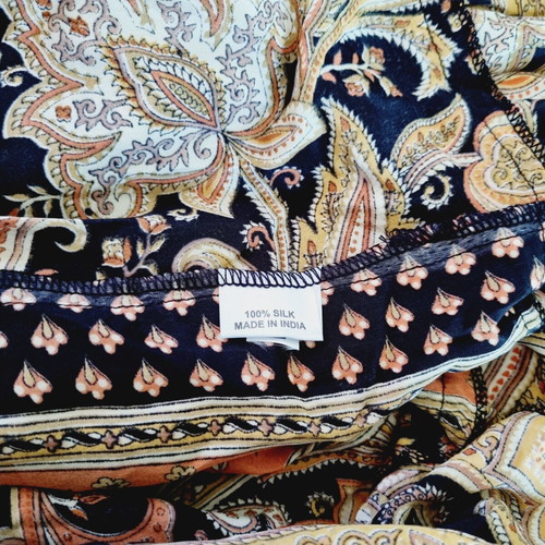Thalassa long silk dress new one size multicolor gold tones