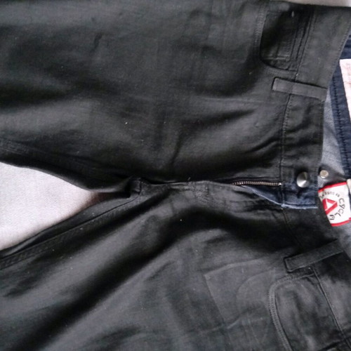 Cycle black denim pants with blue details like new, size M