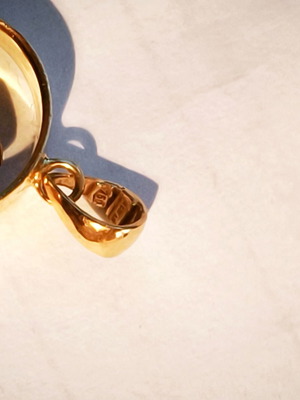 Gold pendant with diamond, 18k, handmade