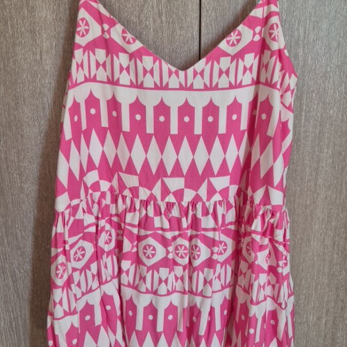 Melitta pink top with belt, relaxed fit