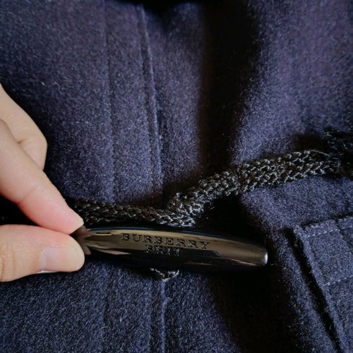 Burberry Brit Navy Blue Montgomery Duffle Coat, wool & cashmere