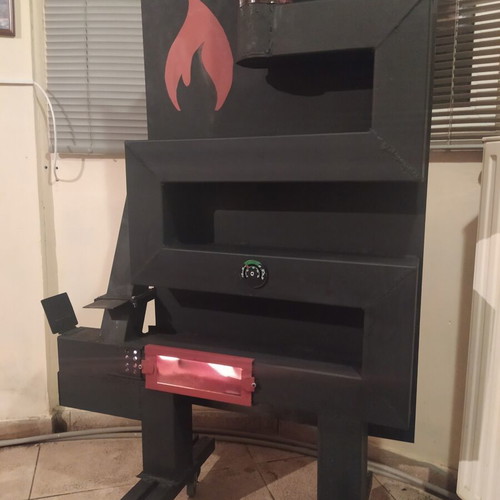 Pellet stove with air duct used