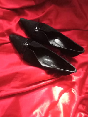 Two pairs of shoes used, one pair with genuine suede, size 37