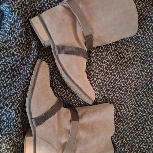 Bershka beige ankle boots used, size 37