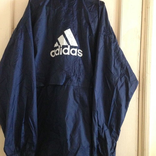Adidas windbreaker jacket XL vintage blue with large white logo used