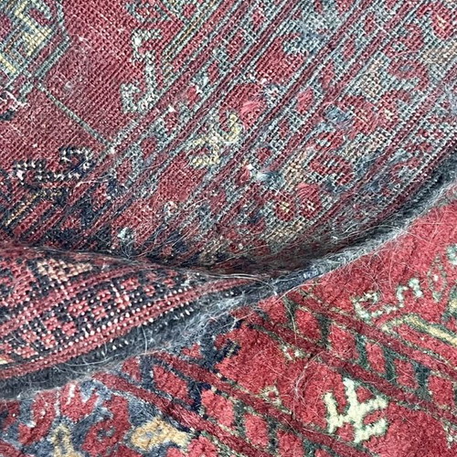Traditional Red Area Rug Oriental Bokhara Style used 95cm x 55cm