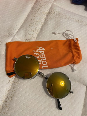 Aperol Spritz sunglasses new, round frame with mirror lens