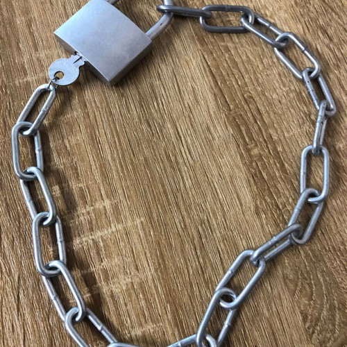 Lock Choker Necklace gothic alternative unisex with key accessory, new