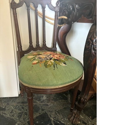 Entry console used with 2 embroidered chairs of Heptanesian origin