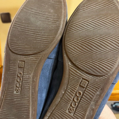 Ecco women's ballerina shoes like new, blue, genuine leather