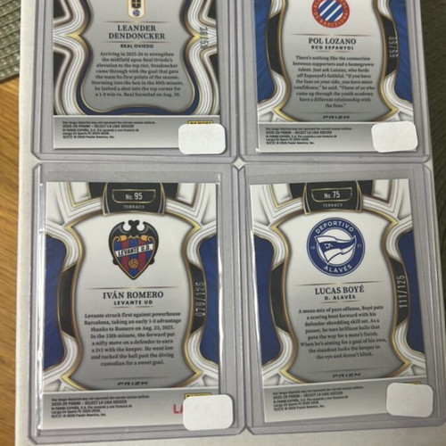 Panini Select La Liga low numbered card bundle of 4