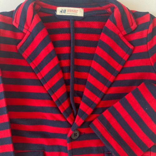 Children's striped blue-red H&M jacket used, 2-4 years