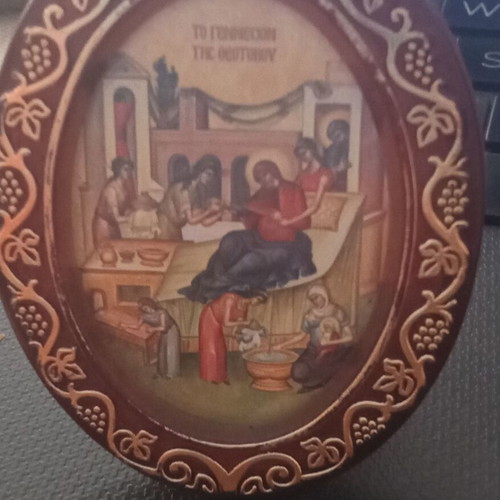 Christian icon new, The Nativity of the Theotokos framed