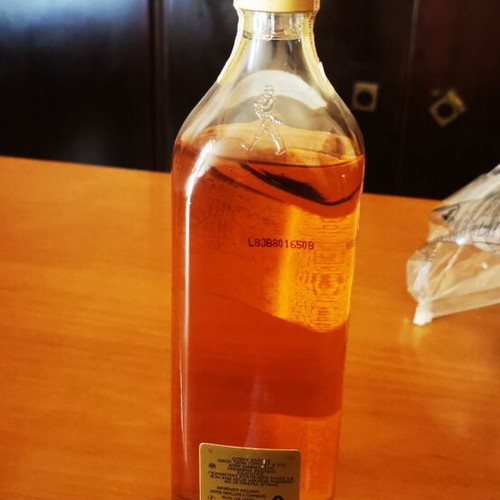 Johnnie Walker Red Label whisky bottle, vintage, pack of 2