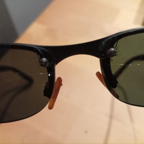 Emporio Armani sunglasses used, black with lens wear