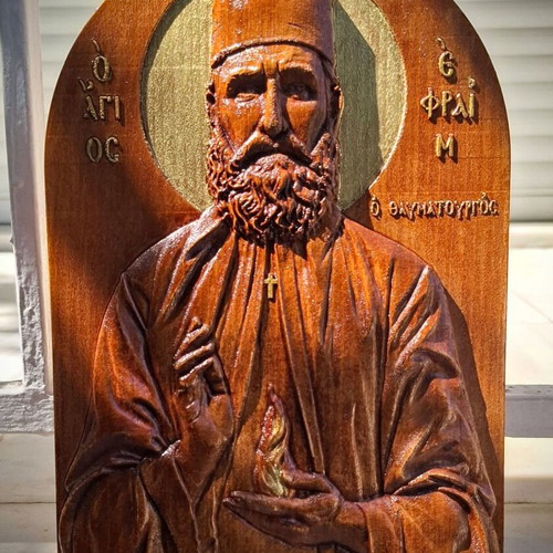 Saint Ephraim embossed icon new