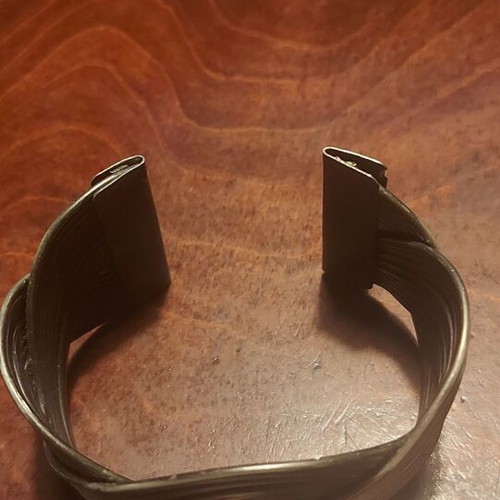 Steel Handmade Bracelet like new, silver and gray, unbendable