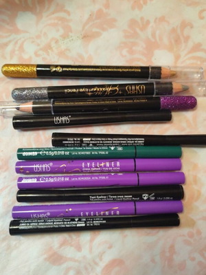 Eyeliner и моливи нови, 11 eyeliner и 3 брокатени молива