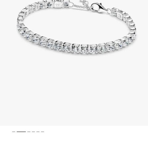Pandora tennis bracelet, silver, 18cm