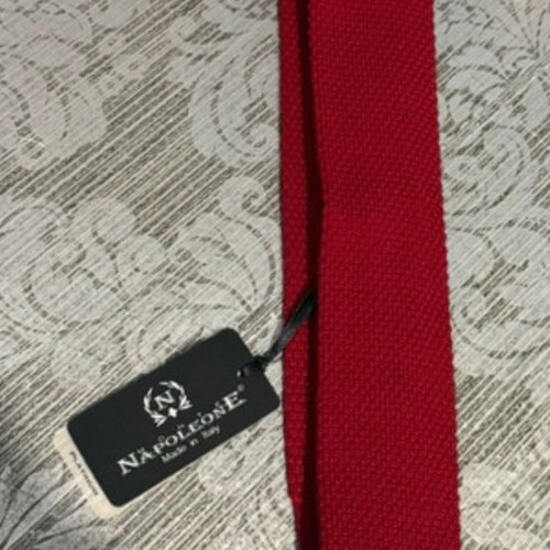 Napoleone knitted tie new, red with tags