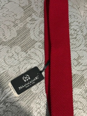 Napoleone knitted tie new, red with tags