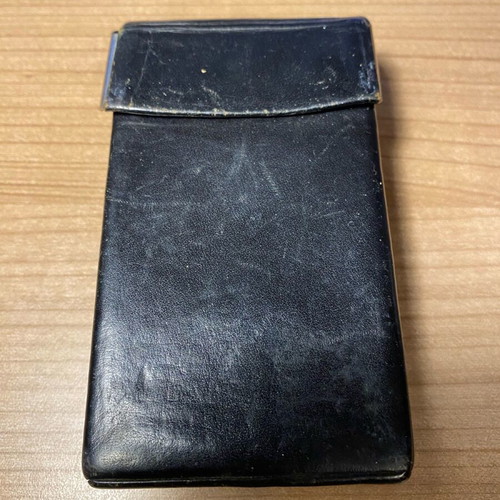 Collectible black leather cigarette case from 1970-80 like new