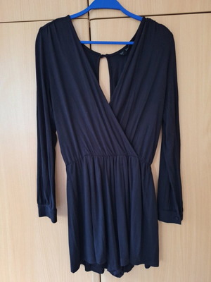 Topshop black playsuit used, one-piece shorts size M 38