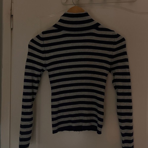 H&M striped turtleneck like new, gray and blue, size S