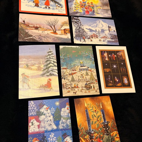 Set of 9 Vintage Christmas Cards like new