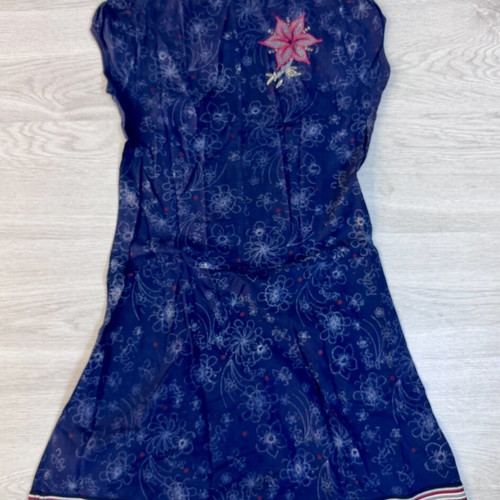 Attrattivo Strapless Navy Floral Dress S Used Cotton