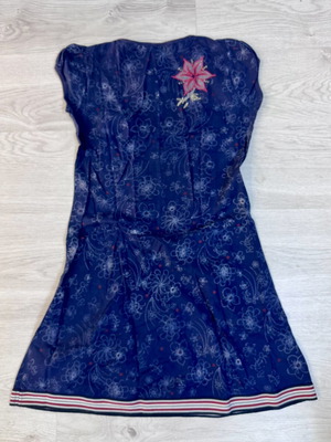 Attrattivo Strapless Navy Floral Dress S Used Cotton