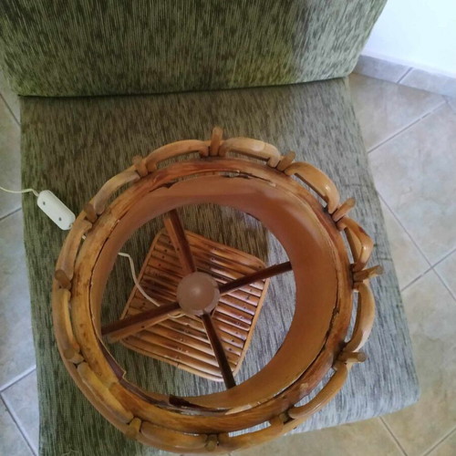 Bamboo portatif used, 1980s table lamp