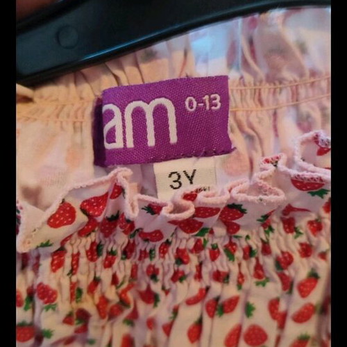 Children's dress Sam 0 13 like new, red and pink, age 3