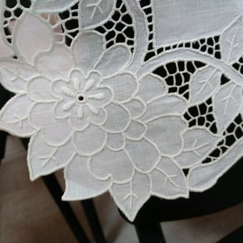 Set of 12 collectible white handmade table linens used