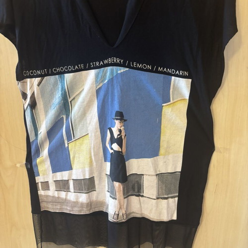 Zara black top with tulle hem like new
