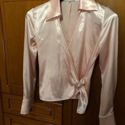 Satin wrap shirt like new, size M