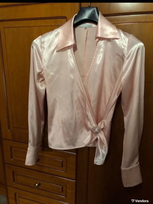 Satin wrap shirt like new, size M