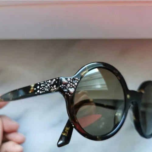 Missoni round sunglasses with crystals, tortoise shell acetate