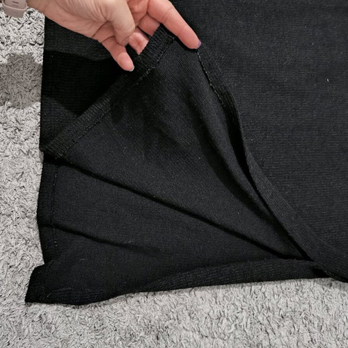 Women's skirt used with drawstring, slit and pockets, black S/M