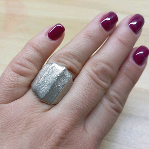 Silver ring 925 with sandblasting new, size 60-61